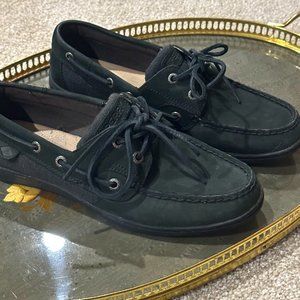 Sperry Top Sider Women's Black Boat Shoes Size 8M